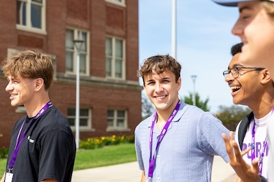 Students on a campus tour during orientation.