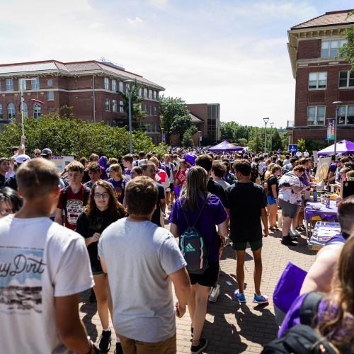 Students walking.
